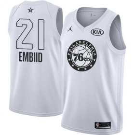 Wholesale Cheap Nike 76ers #21 Joel Embiid White NBA Jordan Swingman 2018 All-Star Game Jersey