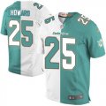 Wholesale Cheap Nike Dolphins #25 Xavien Howard Aqua Green/White Men's Stitched NFL Elite Split Jersey