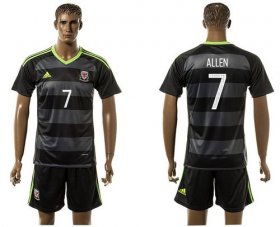 Wholesale Cheap Wales #7 Allen Black Away Soccer Club Jersey