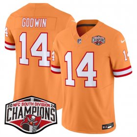 Cheap Men\'s Tampa Bay Buccaneers #14 Chris Godwin Orange F.U.S.E. 2024 NFC South Champions Limited Stitched Jersey