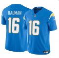 Cheap Men's Los Angeles Chargers #16 Casey Bauman Blue 2024 F.U.S.E. Vapor Limited Football Stitched Jersey