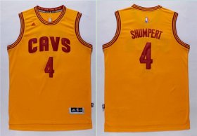 Wholesale Cheap Men\'s Cleveland Cavaliers #4 Iman Shumpert Revolution 30 Swingman 2014 New Yellow Jersey