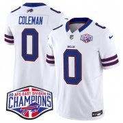 Cheap Men's Buffalo Bills #0 Keon Coleman White F.U.S.E. 2024 AFC East Division Champions Vapor Limited Stitched Football Jersey