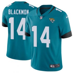 Wholesale Cheap Nike Jaguars #14 Justin Blackmon Teal Green Alternate Men\'s Stitched NFL Vapor Untouchable Limited Jersey