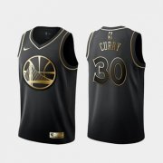 Wholesale Cheap Warriors 30 Stephen Curry Black Gold Nike Swingman Jersey