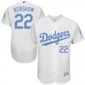 Wholesale Cheap Dodgers #22 Clayton Kershaw White Flexbase Authentic Collection Father's Day Stitched MLB Jersey