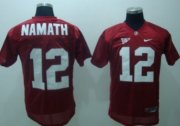 Wholesale Cheap Alabama Crimson Tide #12 Namath Red Jersey