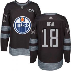 Wholesale Cheap Adidas Oilers #18 James Neal Black 1917-2017 100th Anniversary Stitched NHL Jersey