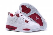 Wholesale Cheap Kid's Air Jordan 4 Shoes White/red