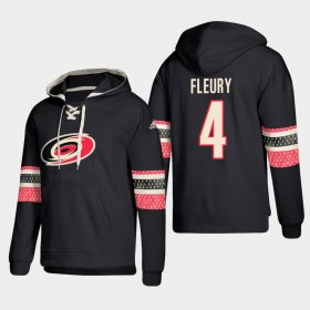 Wholesale Cheap Carolina Hurricanes #4 Haydn Fleury Black adidas Lace-Up Pullover Hoodie