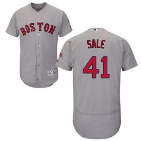 Wholesale Cheap Red Sox #41 Chris Sale Grey Flexbase Authentic Collection Stitched MLB Jersey