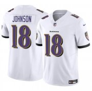 Cheap Men's Baltimore Ravens #18 Diontae Johnson White 2023 F.U.S.E Vapor Limited Football Jersey