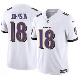 Cheap Men\'s Baltimore Ravens #18 Diontae Johnson White 2023 F.U.S.E Vapor Limited Football Jersey