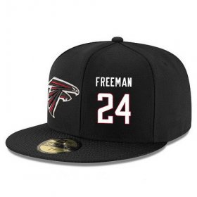 Wholesale Cheap Atlanta Falcons #24 Devonta Freeman Snapback Cap NFL Player Black with White Number Stitched Hat