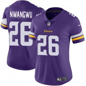 Cheap Women\'s Minnesota Vikings #26 Kene Nwangwu Purple Vapor Untouchable Limited Jersey(Run Small)