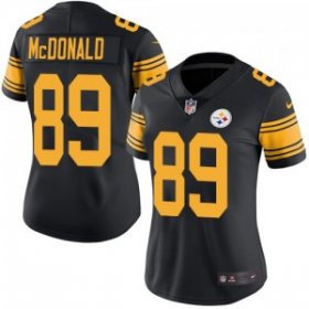 Wholesale Cheap Women\'s Nike Pittsburgh Steelers #89 Vance McDonald Limited Black Rush Vapor Untouchable NFL Jersey