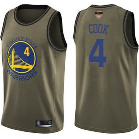 Wholesale Cheap Warriors #4 Quinn Cook Green 2019 Finals Bound Basketball Swingman Salute to Service Jersey