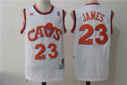 Wholesale Cheap Men's Cleveland Cavaliers 23 Lebron James White Hardwood Classics Swingman Jersey