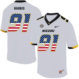 Wholesale Cheap Missouri Tigers 91 Charles Harris White USA Flag Nike College Football Jersey