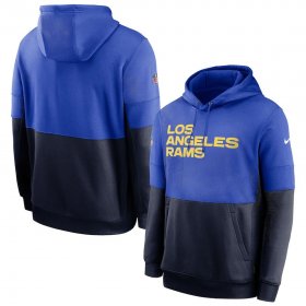 Wholesale Cheap Los Angeles Rams Nike Sideline Impact Lockup Performance Pullover Hoodie Royal Navy