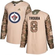 Wholesale Cheap Adidas Jets #8 Jacob Trouba Camo Authentic 2017 Veterans Day Stitched NHL Jersey