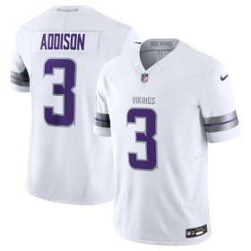 Wholesale Cheap Men\'s Minnesota Vikings #3 Jordan Addison White F.U.S.E. Winter Warrior Limited Football Stitched Jersey