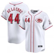 Cheap Men's Cincinnati Reds #44 Elly De La Cruz White Home Limited Baseball Stitched Jersey