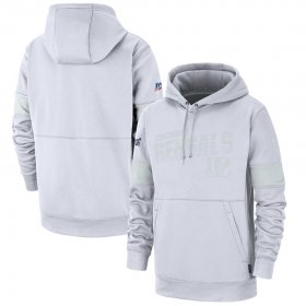 Wholesale Cheap Cincinnati Bengals Nike NFL 100 2019 Sideline Platinum Therma Pullover Hoodie White