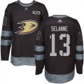 Wholesale Cheap Adidas Ducks #13 Teemu Selanne Black 1917-2017 100th Anniversary Stitched NHL Jersey