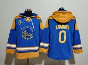 Cheap Men's Golden State Warriors #0 J. Kuminga Blue Yellow Lace-Up Pullover Hoodie