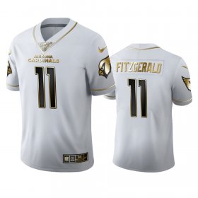 Wholesale Cheap Arizona Cardinals #11 Larry Fitzgerald Men\'s Nike White Golden Edition Vapor Limited NFL 100 Jersey