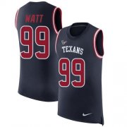 Wholesale Cheap Nike Texans #99 J.J. Watt Navy Blue Team Color Men's Stitched NFL Limited Rush Tank Top Jersey