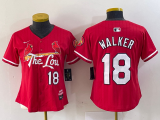 Wholesale Cheap Women's St Louis Cardinals #18 Jordan Walker Red 2024 City Connect Limited Stitched Baseball Jersey