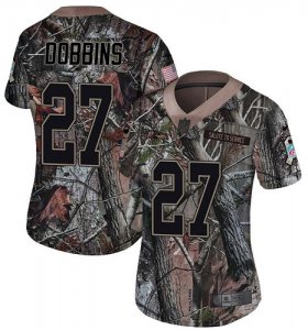 Wholesale Cheap Nike Ravens #27 J.K. Dobbins Camo Women\'s Stitched NFL Limited Rush Realtree Jersey