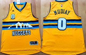 Wholesale Cheap Men\'s Denver Nuggets #0 Emmanuel Mudiay Revolution 30 Swingman 2015 New Yellow Jersey