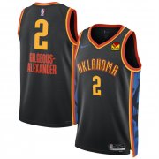 Cheap Men's Oklahoma City Thunder #2 Shai Gilgeous-Alexander Black 2024-25 City Edition Stitched Basketball Jersey