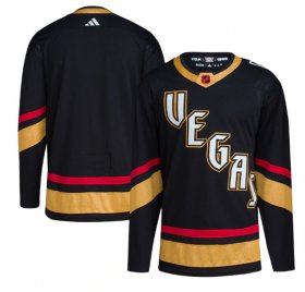 Wholesale Cheap Men\'s Vegas Golden Knights Blank Black 2022-23 Reverse Retro Stitched Jersey