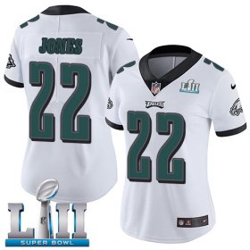 Wholesale Cheap Nike Eagles #22 Sidney Jones White Super Bowl LII Women\'s Stitched NFL Vapor Untouchable Limited Jersey