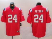 Men's New England Patriots #24 Dell Pettus Red Vapor Limited Stitched Football Jersey