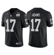 Wholesale Cheap Men's Las Vegas Raiders #17 Davante Adams Black With 60th Anniversary Patch Vapor Limited Stitched Jersey