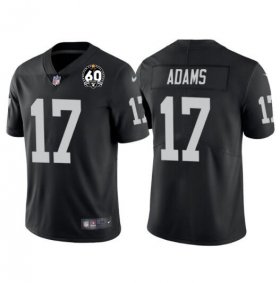 Wholesale Cheap Men\'s Las Vegas Raiders #17 Davante Adams Black With 60th Anniversary Patch Vapor Limited Stitched Jersey