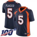 Wholesale Cheap Nike Broncos #5 Joe Flacco Navy Blue Alternate Men's Stitched NFL 100th Season Vapor Limited Jersey