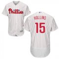 Wholesale Cheap Phillies #15 Dave Hollins White(Red Strip) Flexbase Authentic Collection Stitched MLB Jersey