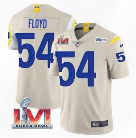 Wholesale Cheap Men\'s Los Angeles Rams #54 Leonard Floyd 2022 Bone Super Bowl LVI Vapor Limited Stitched Jersey