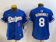 Cheap Women's Los Angeles Dodgers #8 Enrique Hern