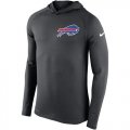 Wholesale Cheap Men's Buffalo Bills Nike Charcoal Stadium Touch Hooded Performance Long Sleeve T-Shirt