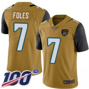 Wholesale Cheap Nike Jaguars #7 Nick Foles Gold Men's Stitched NFL Limited Rush 100th Season Jersey