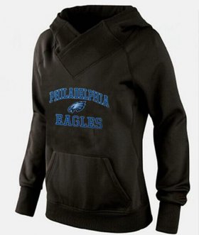 Wholesale Cheap Women\'s Philadelphia Eagles Heart & Soul Pullover Hoodie Black