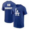 Cheap Men's Los Angeles Dodgers Go Dodgers Blue 2024 Fan Limited T-Shirt