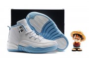 Wholesale Cheap Kids' Air Jordan 12 Shoes North Carolina Blue/white